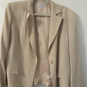 Beige Checkered Blazer
